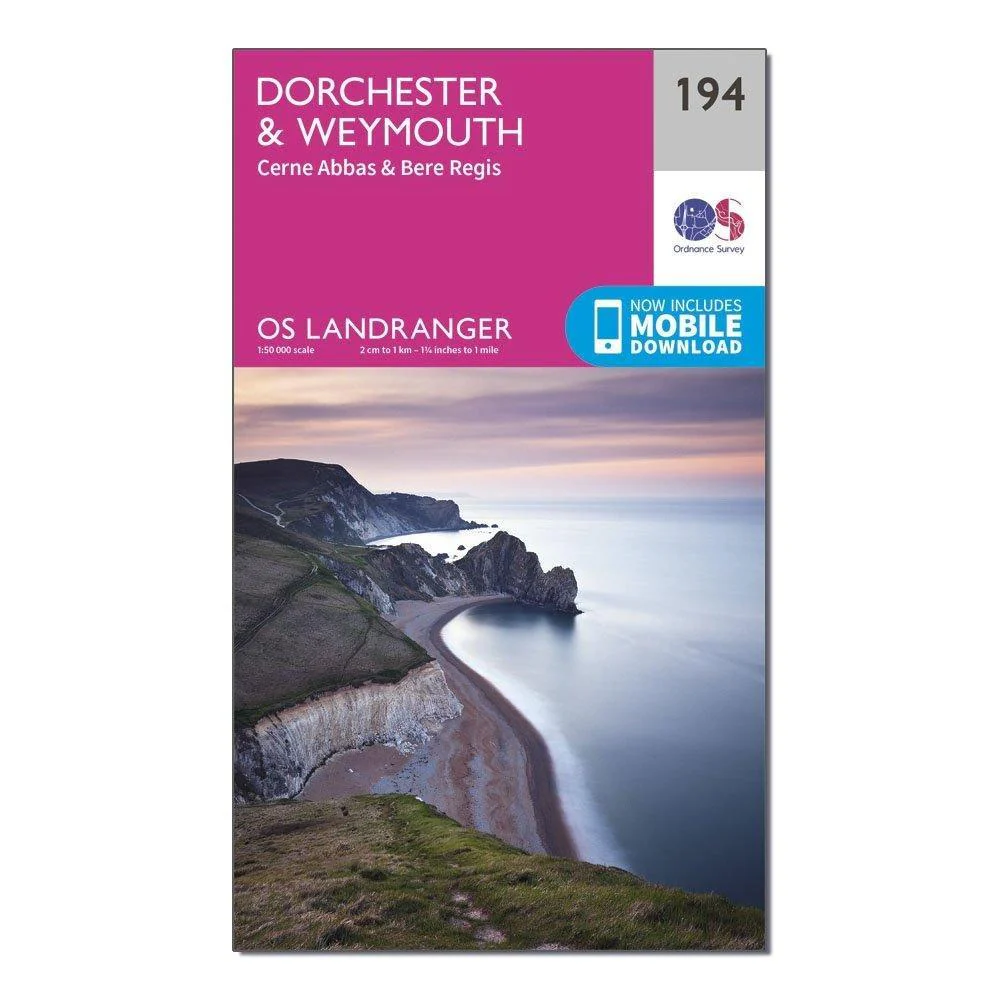 Landranger 194 Dorchester & Weymouth, Cerne Abbas & Bere Regis Map With Digital Version - Image 4