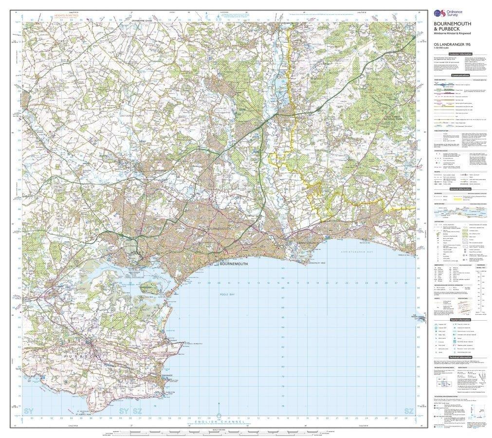 Landranger 195 Bournemouth & Purbeck, Wimborne Minster & Ringwood Map With Digital Version - Image 3