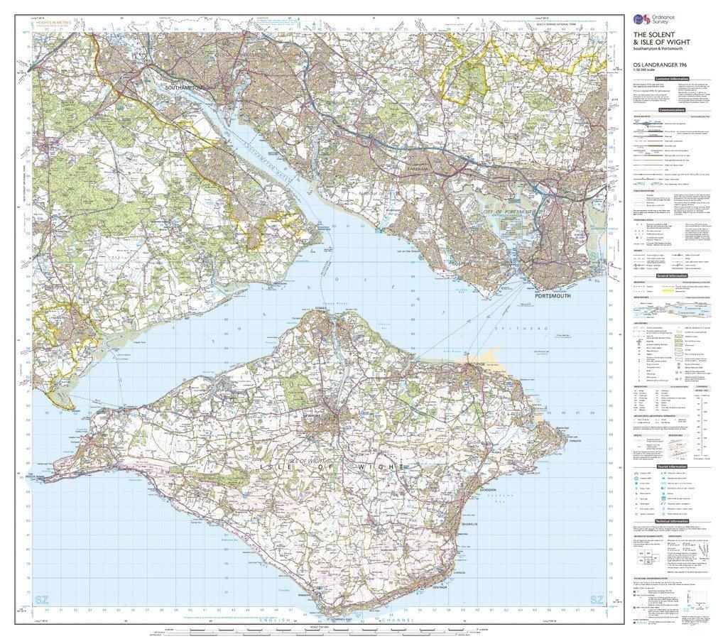 Landranger 196 The Solent & the Isle of Wight, Southampton & Portsmouth Map With Digital Version - Image 3