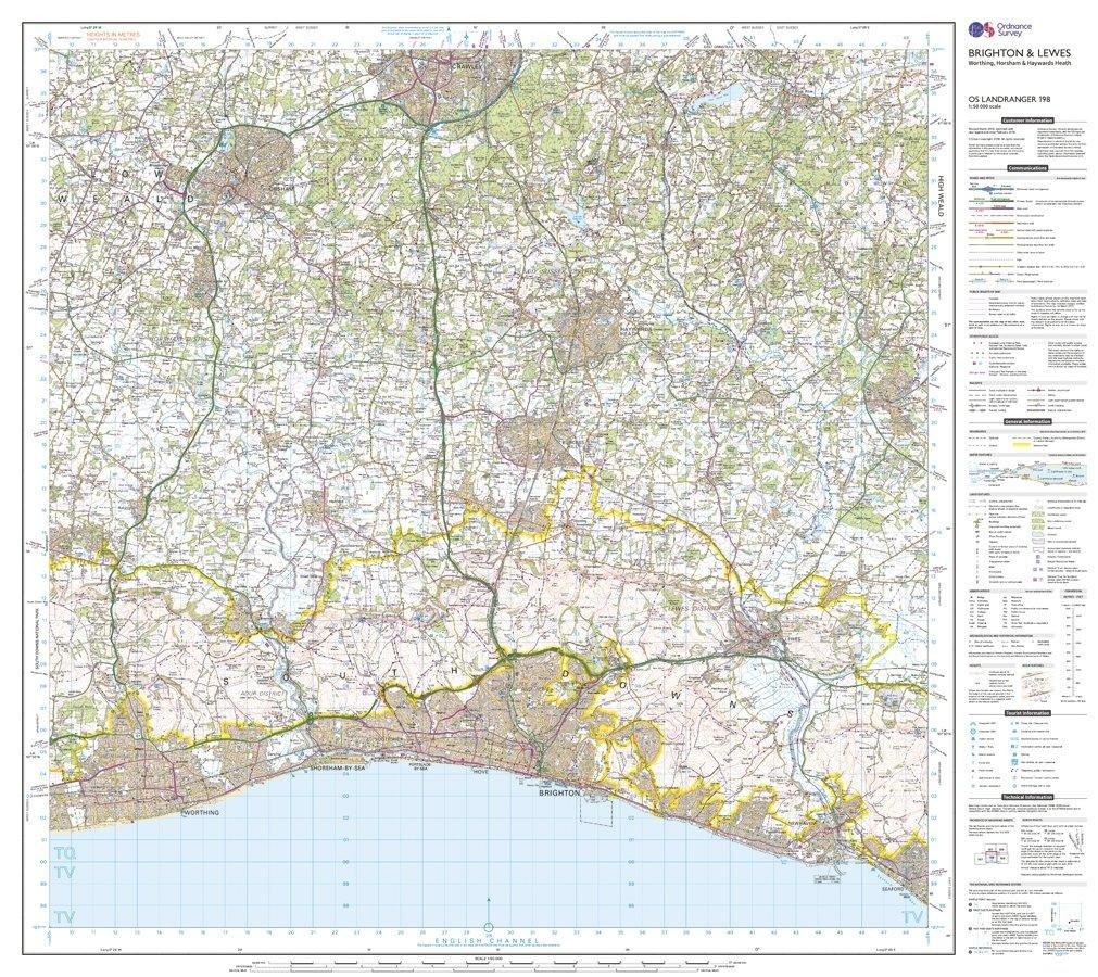 Landranger 198 Brighton  Lewes Haywards Heath Map With Digital Version - Image 3