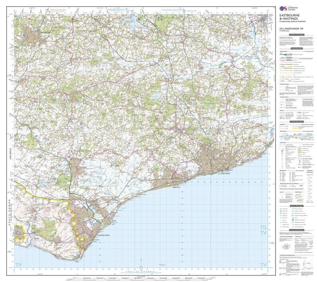 Landranger 199 Eastbourne  Hastings Battle  Heathfield Map With Digital Version - Image 3