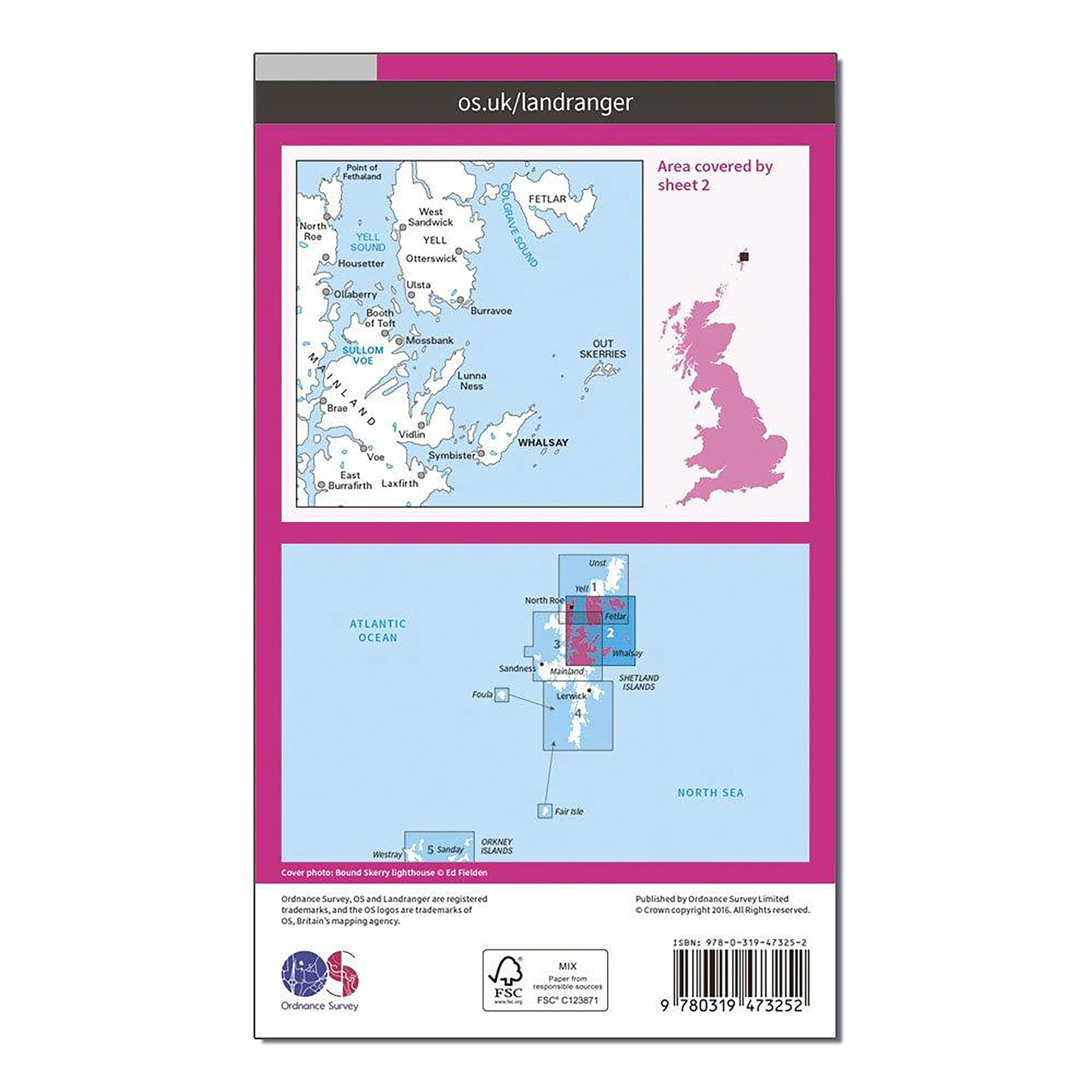 Landranger 2 Shetland Sullom Voe & Whalsay Map With Digital Version - Image 2