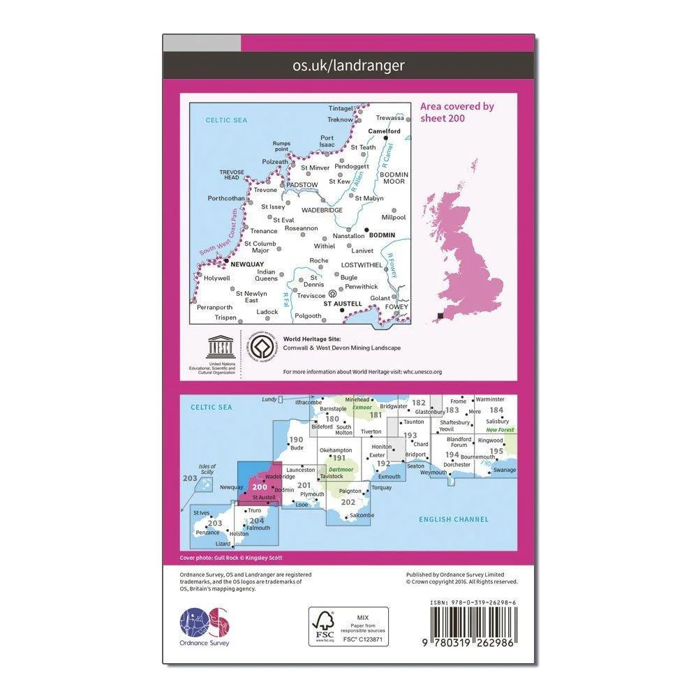 Landranger 200 Newquay & Bodmin, Camelford & St Austell Map With Digital Version - Image 2
