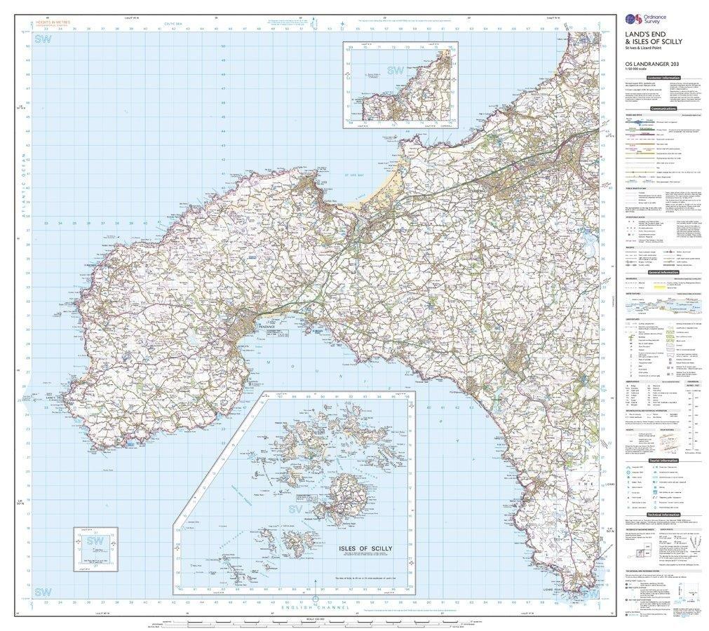 Landranger 203 Land's End & Isles of Scilly, St Ives & Lizard Point Map With Digital Version - Image 3