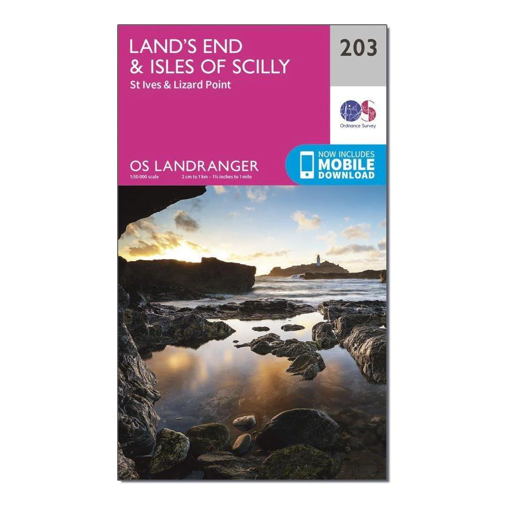 Landranger 203 Land's End & Isles of Scilly, St Ives & Lizard Point Map With Digital Version - Image 4