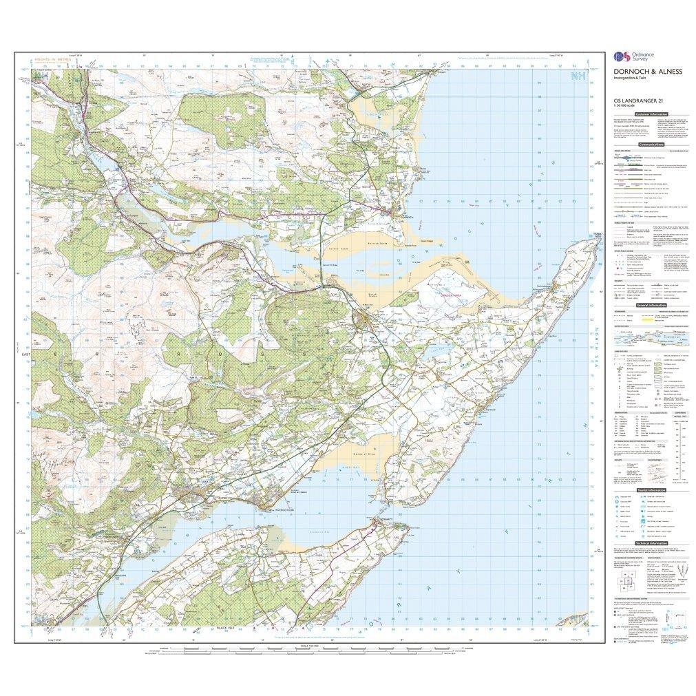 Landranger 21 Dornoch & Alness, Invergordon & Tain Map With Digital Version - Image 3