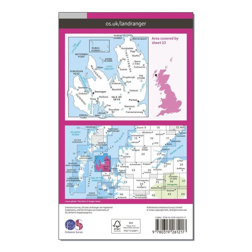 Landranger 23 North Skye Dunvegan  Portree Map With Digital Version - Image 2