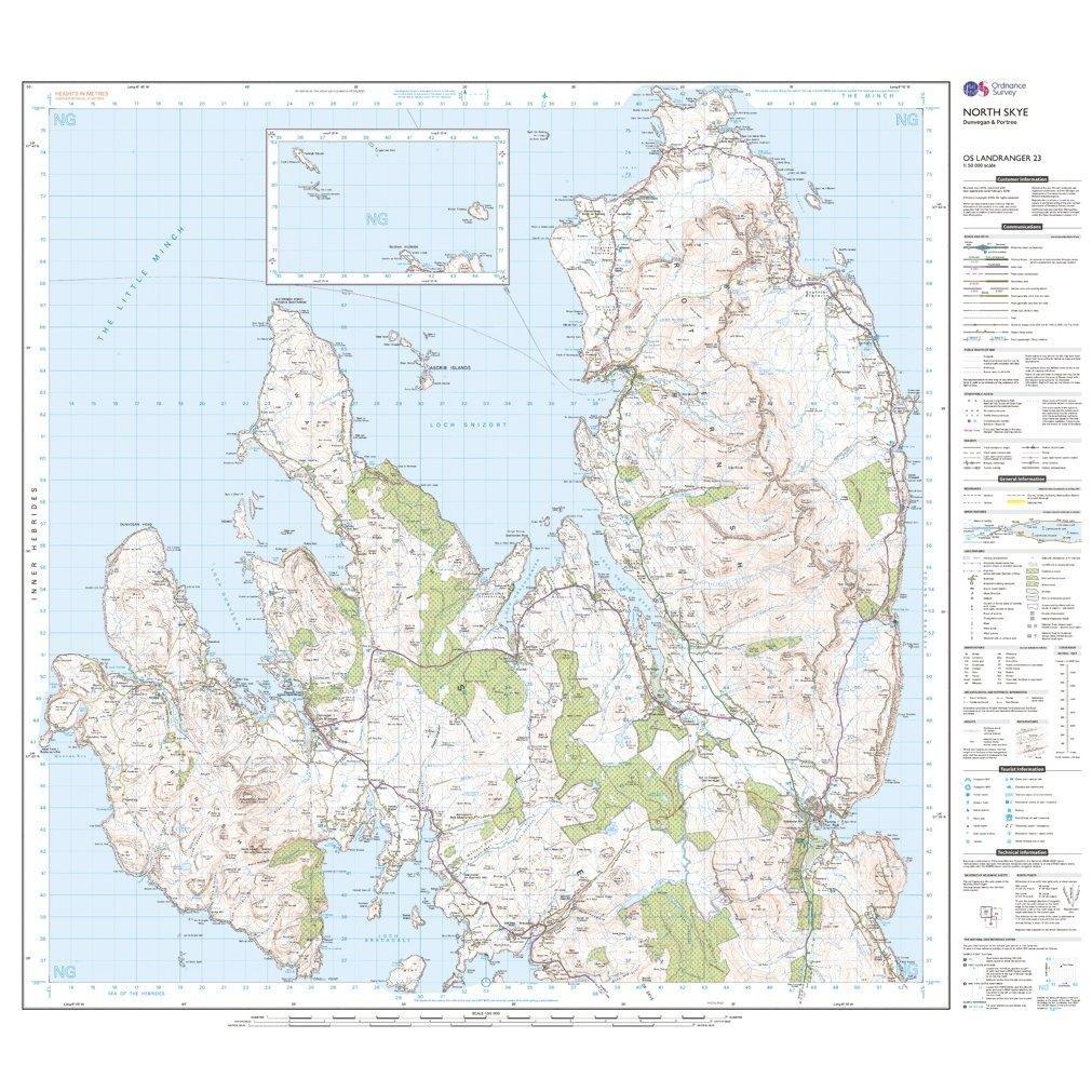 Landranger 23 North Skye Dunvegan  Portree Map With Digital Version - Image 3