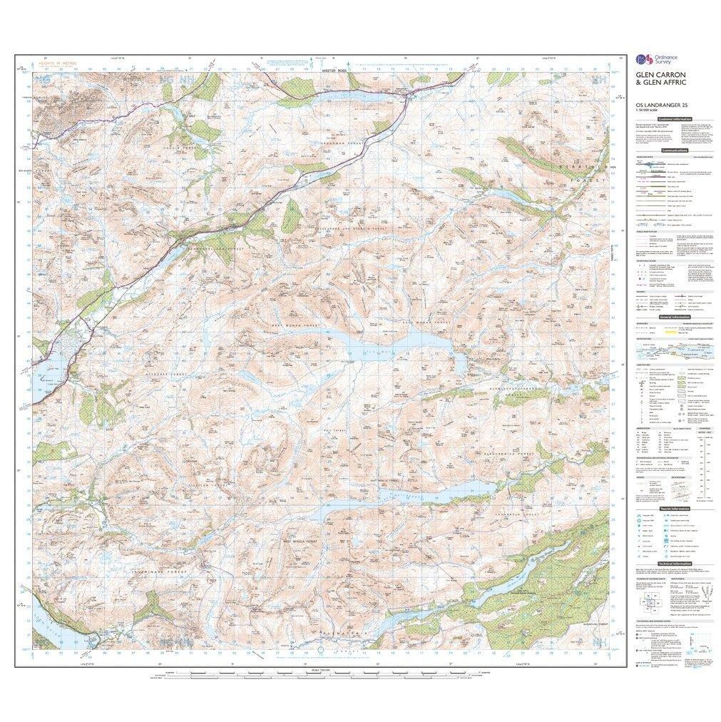 Landranger 25 Glen Carron  Glen Affric Map With Digital Version - Image 3