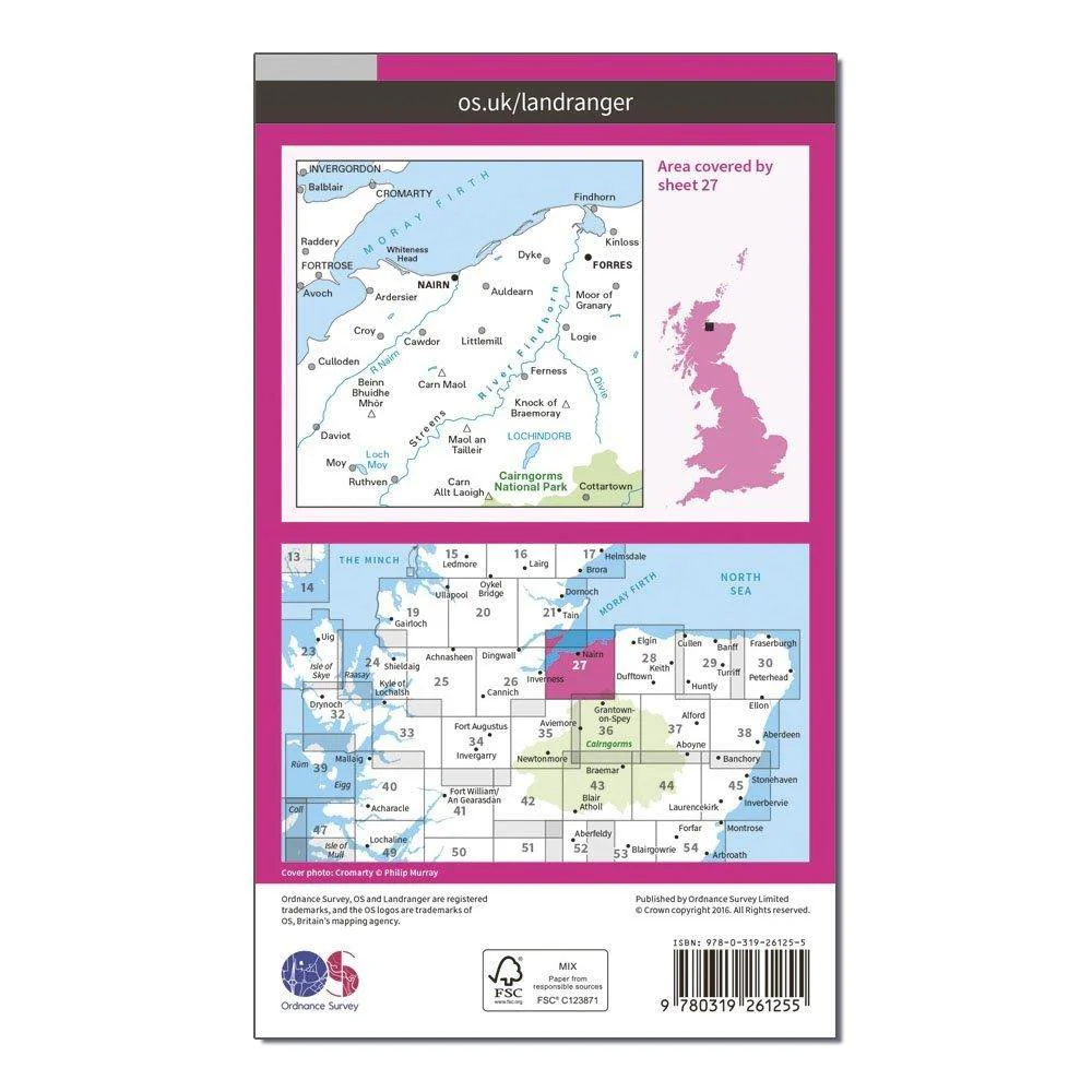 Landranger 27 Nairn & Forres, River Findhorn Map With Digital Version - Image 2