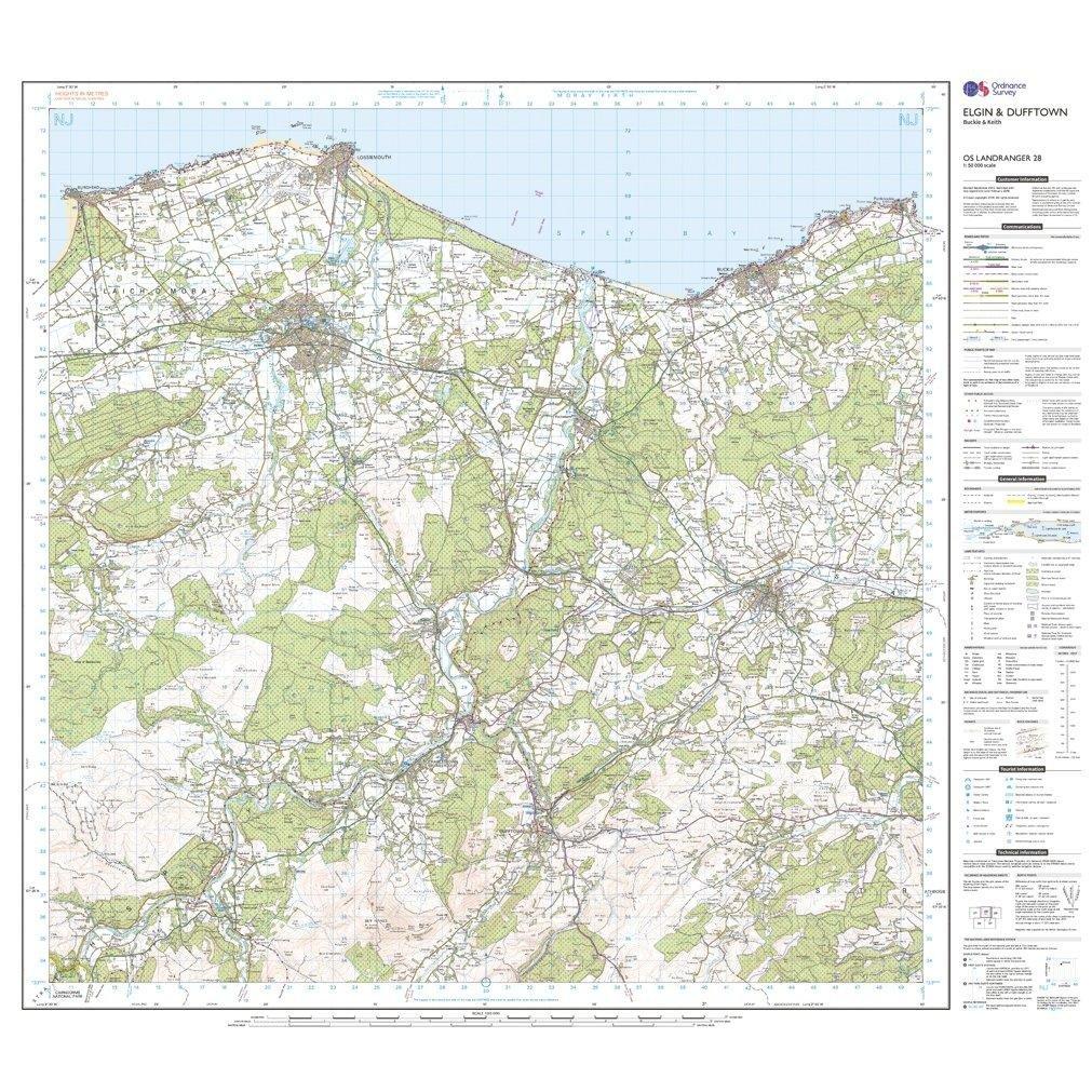 Landranger 28 Elgin, Dufftown, Buckie & Keith Map With Digital Version - Image 3