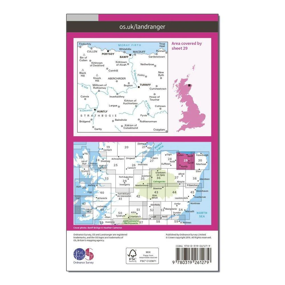 Landranger 29 Banff & Huntly, Portsoy & Turriff Map With Digital Version - Image 2