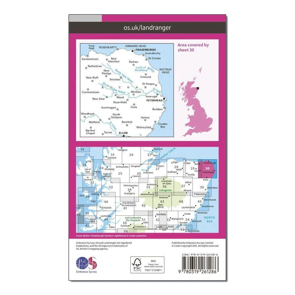 Landranger 30 Fraserburgh, Peterhead & Ellon Map With Digital Version - Image 2