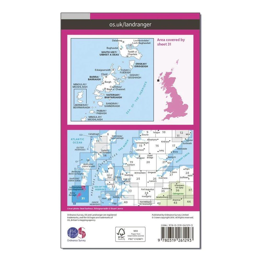 Landranger 31 Barra & South Uist, Vatersay & Eriskay Map With Digital Version - Image 2