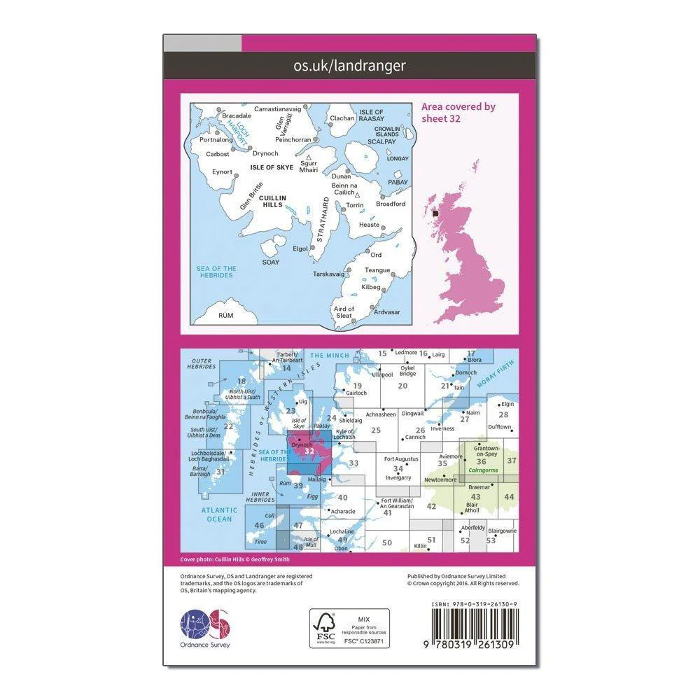 Landranger 32 South Skye  Cuillin Hills Map With Digital Version - Image 2