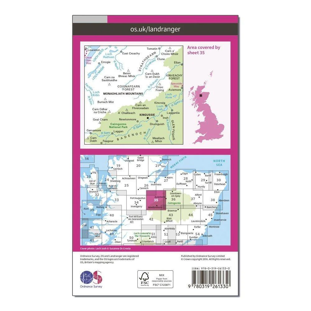 Landranger 35 Kingussie & Monadhliath Mountains Map With Digital Version - Image 2
