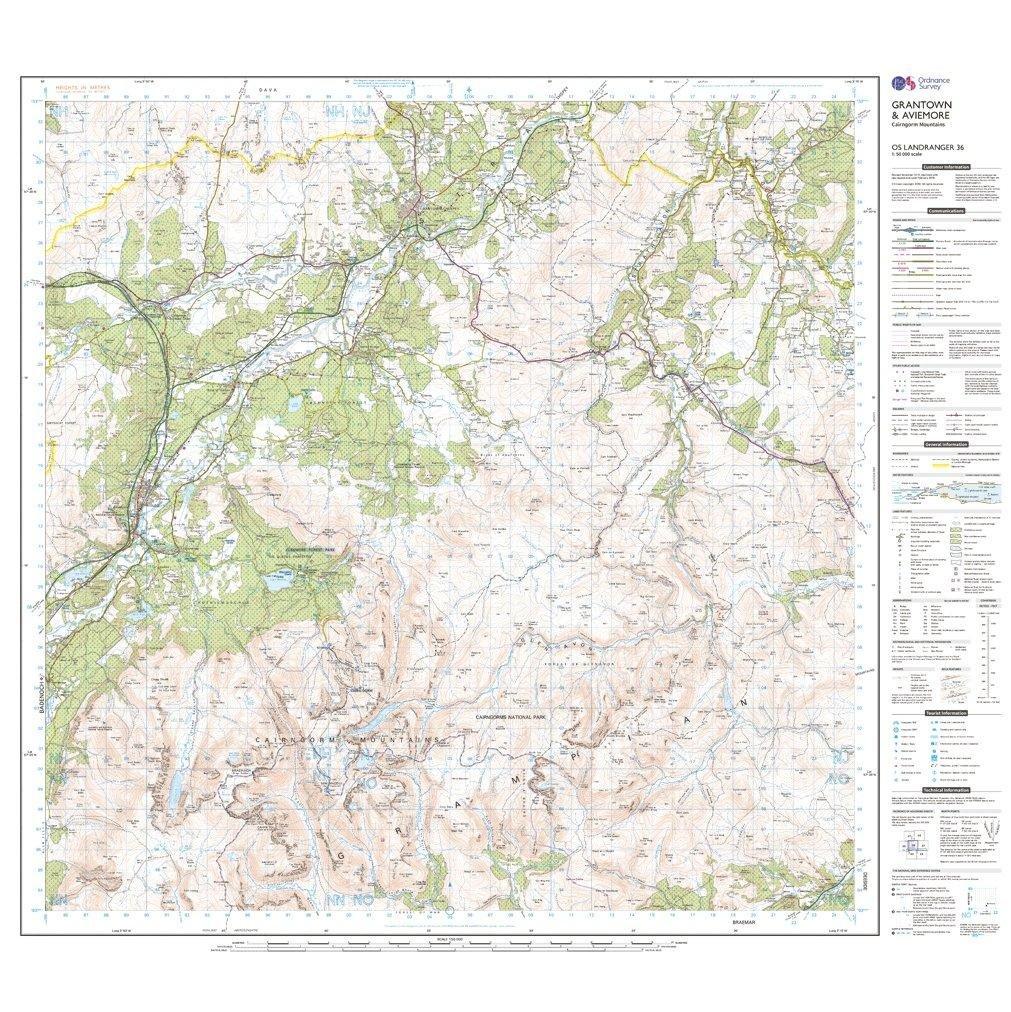 Landranger 36 Grantown, Aviemore & Cairngorm Mountains Map With Digital Version - Image 3