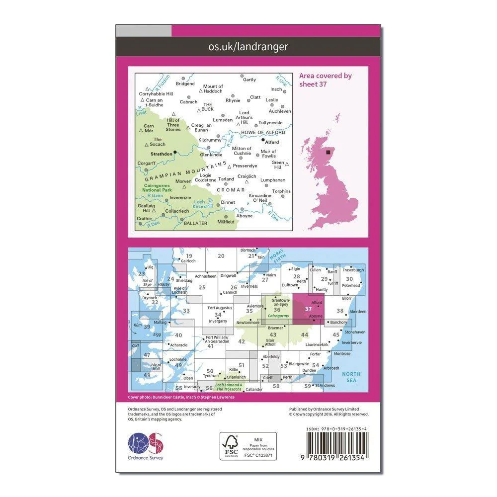 Landranger 37 Strathdon & Alford Map With Digital Version - Image 2