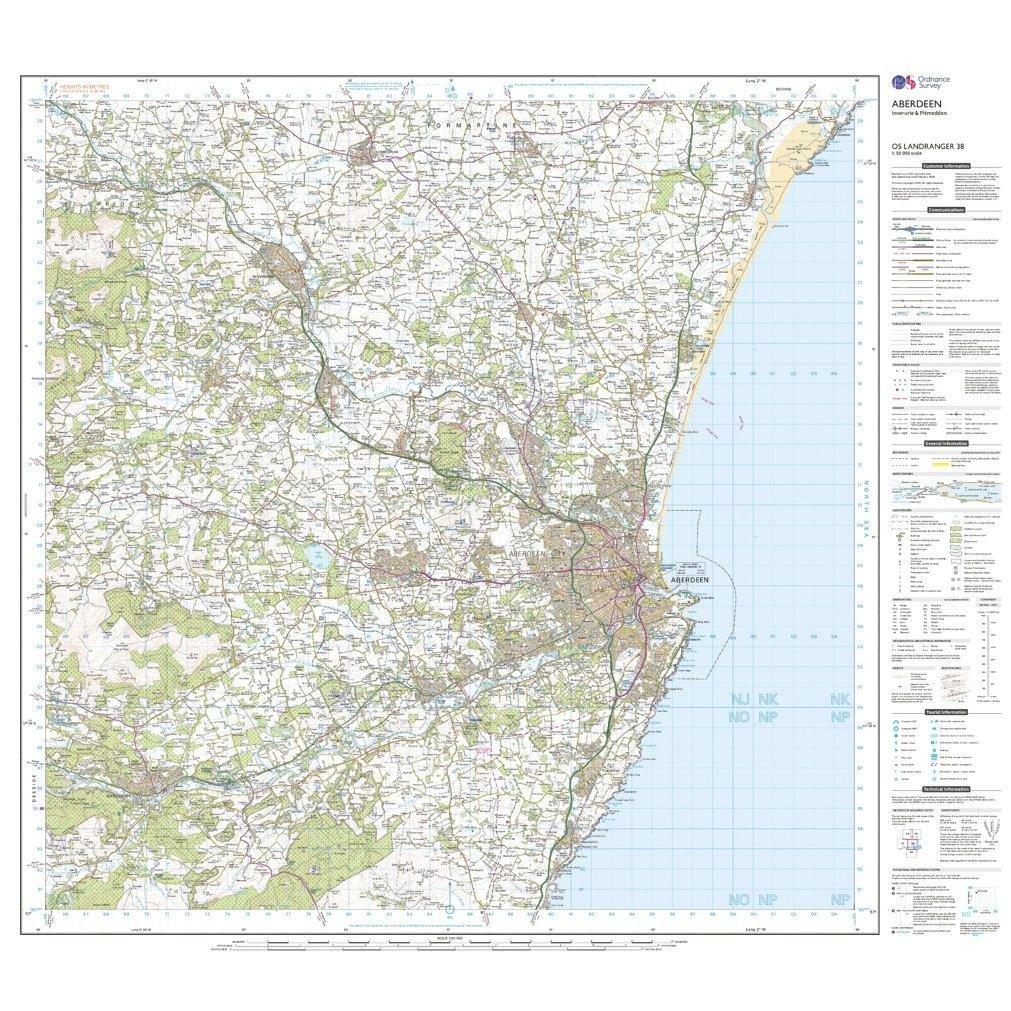 Landranger 38 Aberdeen, Inverurie & Pitmedden Map With Digital Version - Image 3