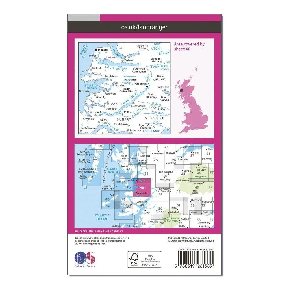 Landranger 40 Mallaig & Glenfinnan, Loch Shiel Map With Digital Version - Image 2