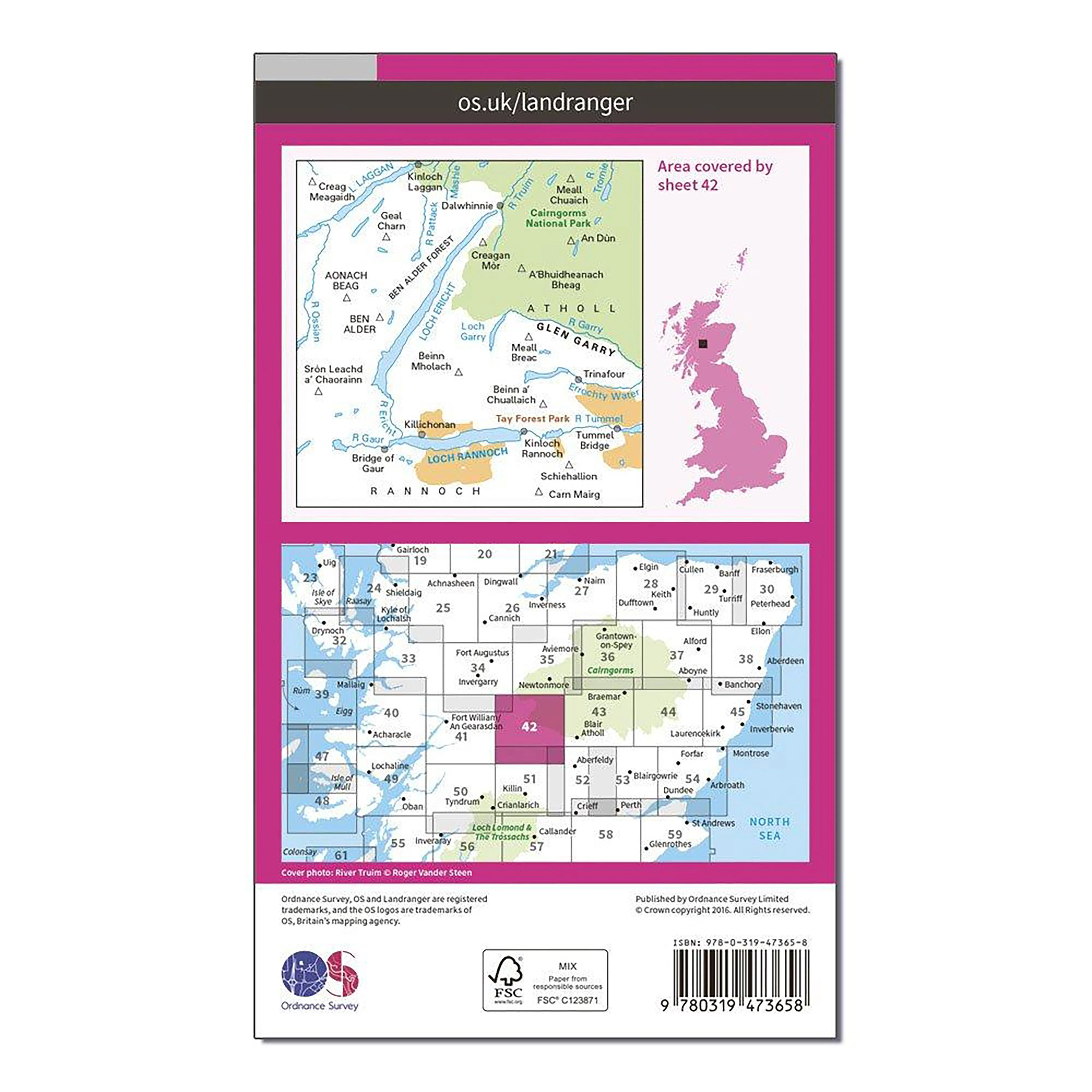Landranger 42 Glen Garry & Loch Rannoch Map With Digital Version - Image 2