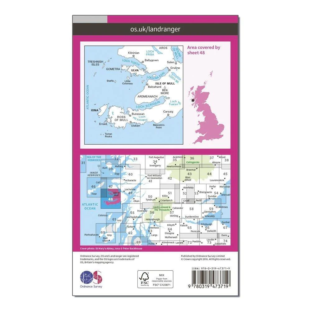 Landranger 48 Iona & West Mull, Ulva Map With Digital Version - Image 2