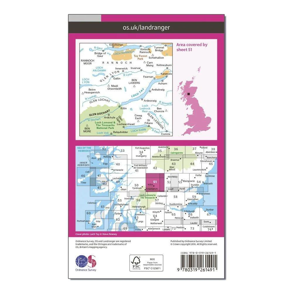 Landranger 51 Loch Tay & Glen Dochart Map With Digital Version - Image 2