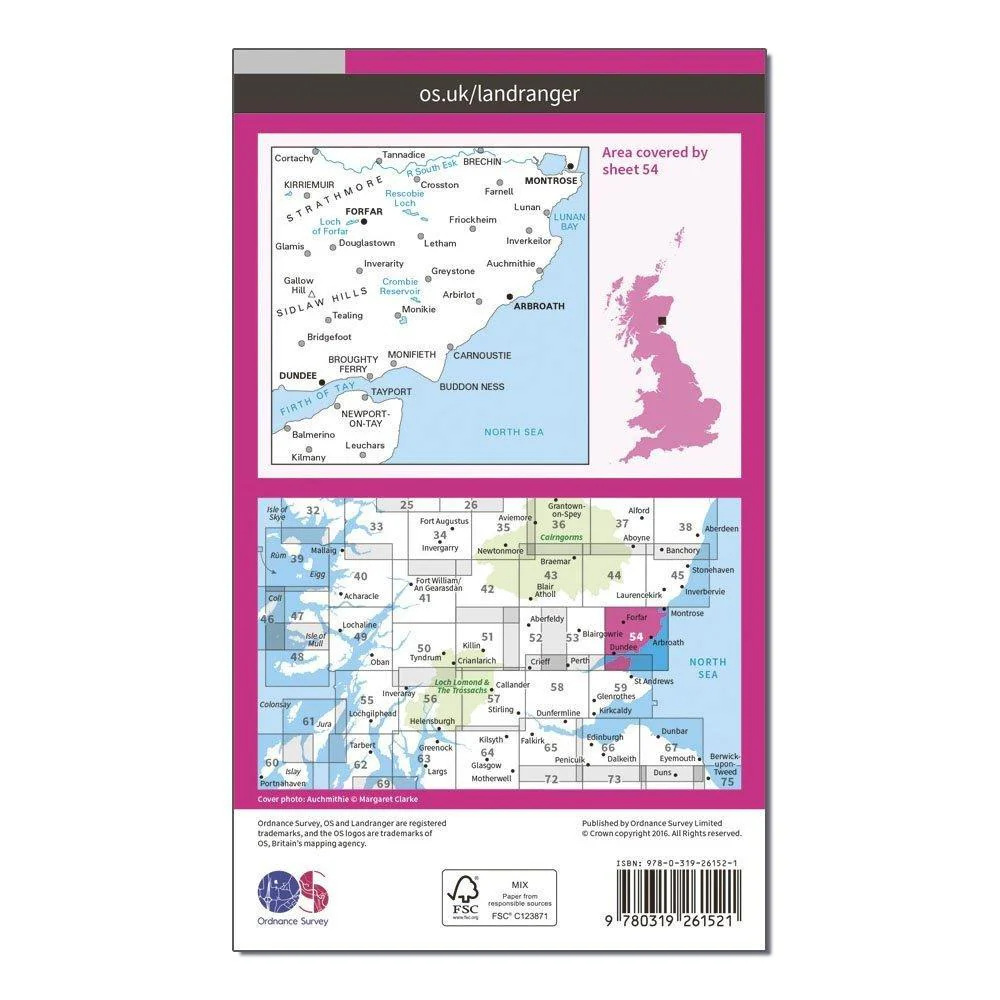 Landranger 54 Dundee  Montrose Forfar  Arbroath Map With Digital Version - Image 2