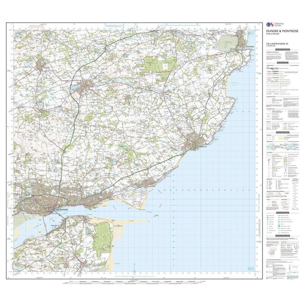 Landranger 54 Dundee  Montrose Forfar  Arbroath Map With Digital Version - Image 3