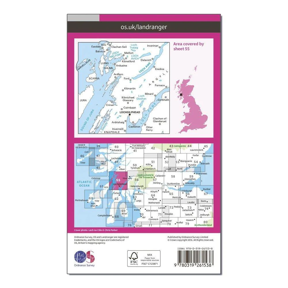 Landranger 55 Lochgilphead & Loch Awe Map With Digital Version - Image 2