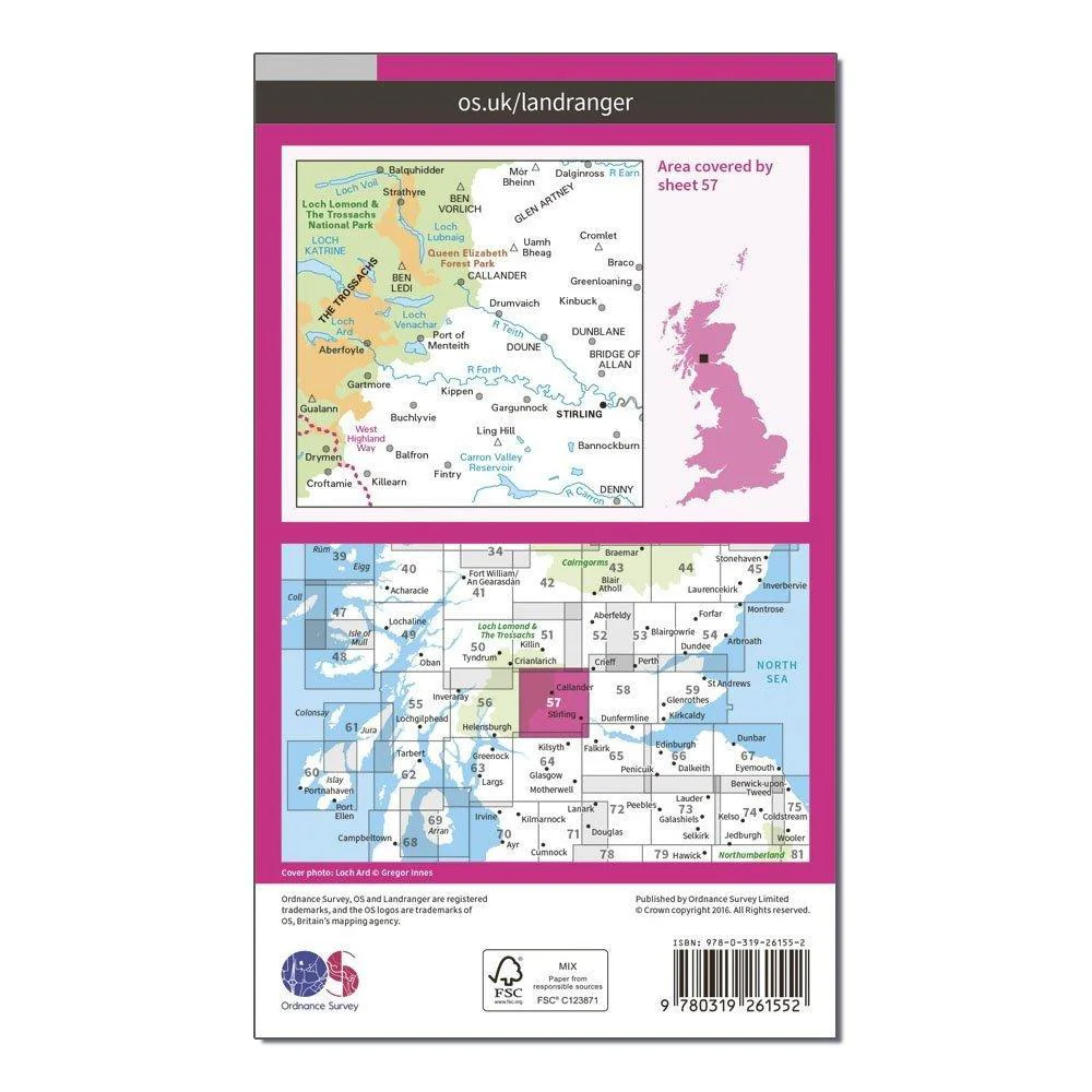 Landranger 57 Stirling & The Trossachs Map With Digital Version - Image 2