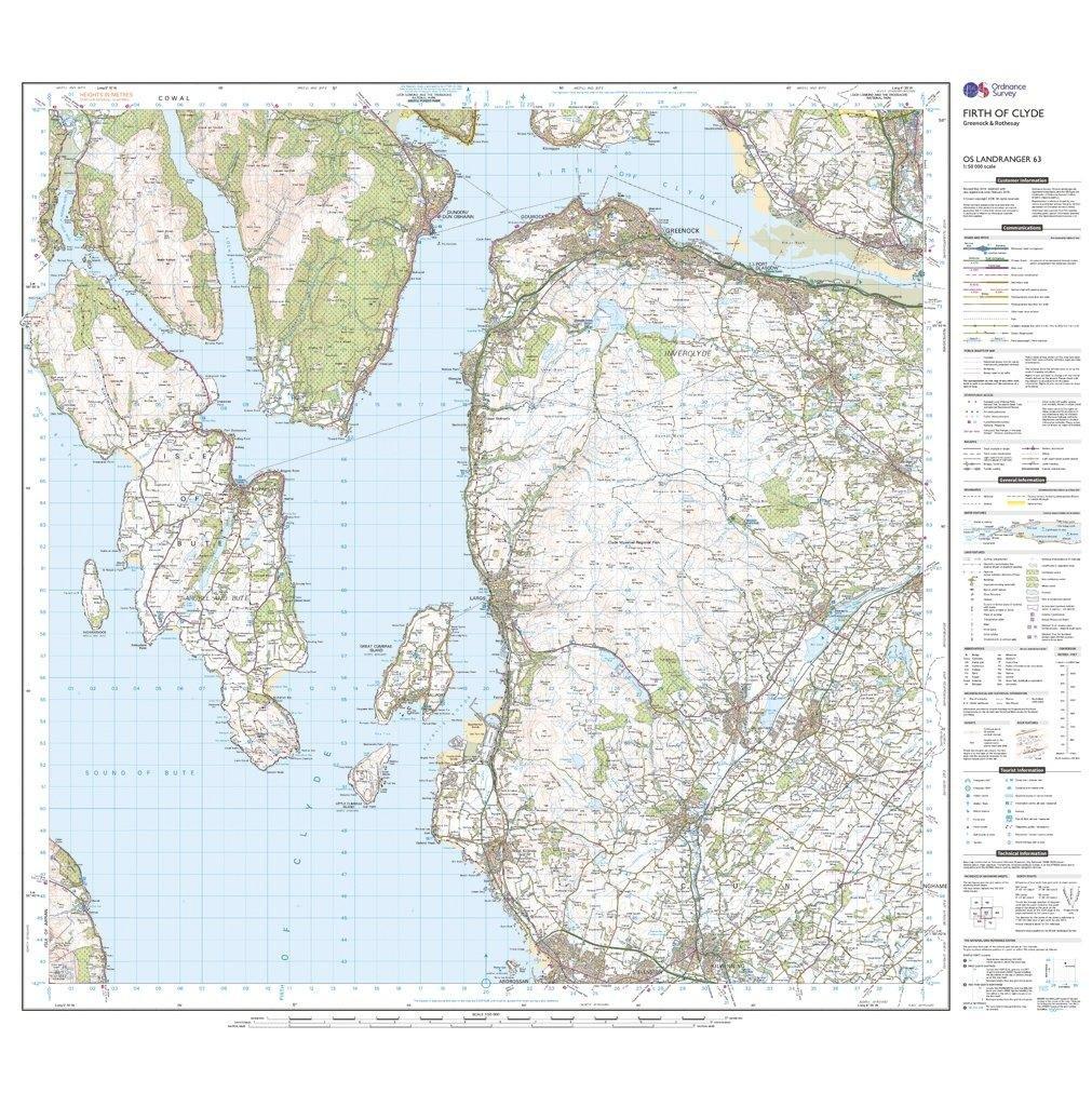 Landranger 63 Firth of Clyde, Greenock & Rothesay Map With Digital Version - Image 3