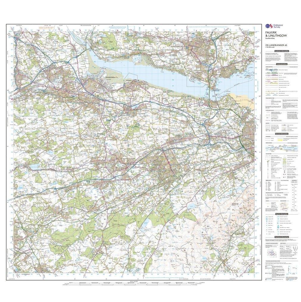 Landranger 65 Falkirk & Linlithgow, Dunfermline Map With Digital Version - Image 3