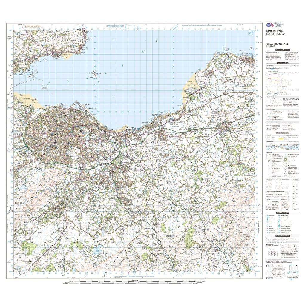 Landranger 66 Edinburgh, Penicuik & North Berwick Map With Digital Version - Image 3