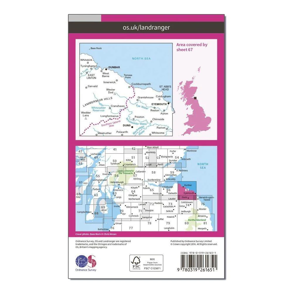 Landranger 67 Duns, Dunbar & Eyemouth Map With Digital Version - Image 2