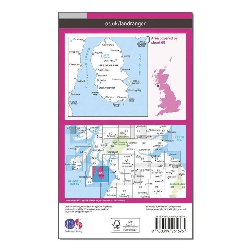 Landranger 69 Isle of Arran Map With Digital Version - Image 2