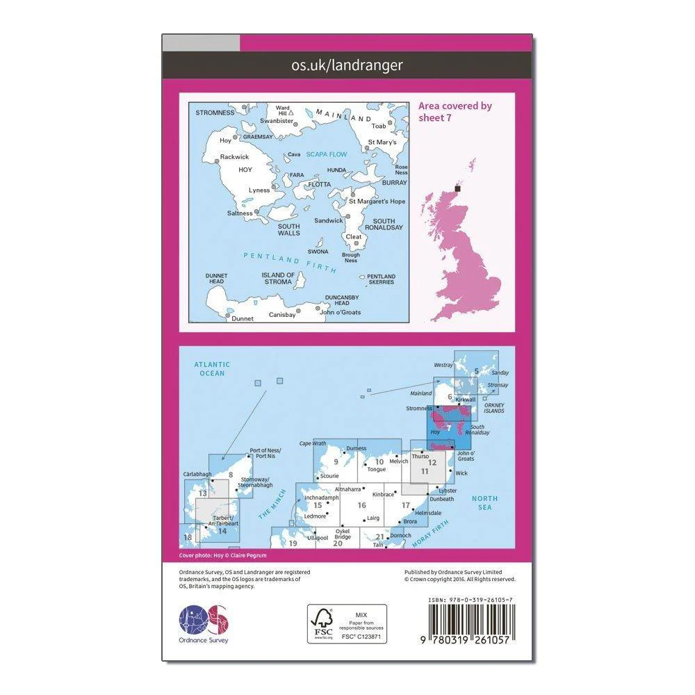 Landranger 7 Orkney Southern Isles Map With Digital Version - Image 2