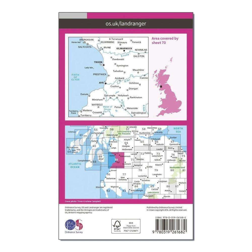 Landranger 70 Ayr, Kilmarnock & Troon Map With Digital Version - Image 2