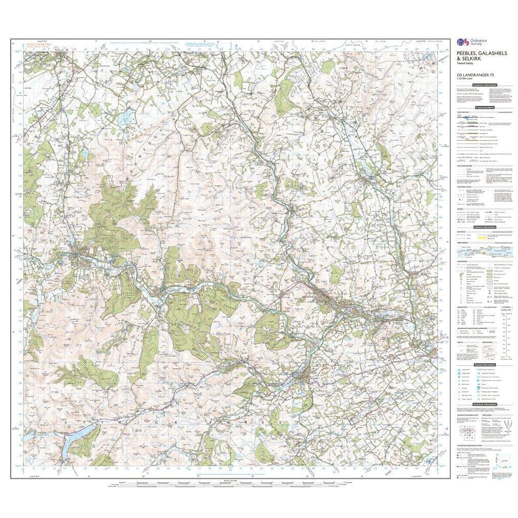 Landranger 73 Peebles, Galashiels & Selkirk, Tweed Valley Map With Digital Version - Image 3