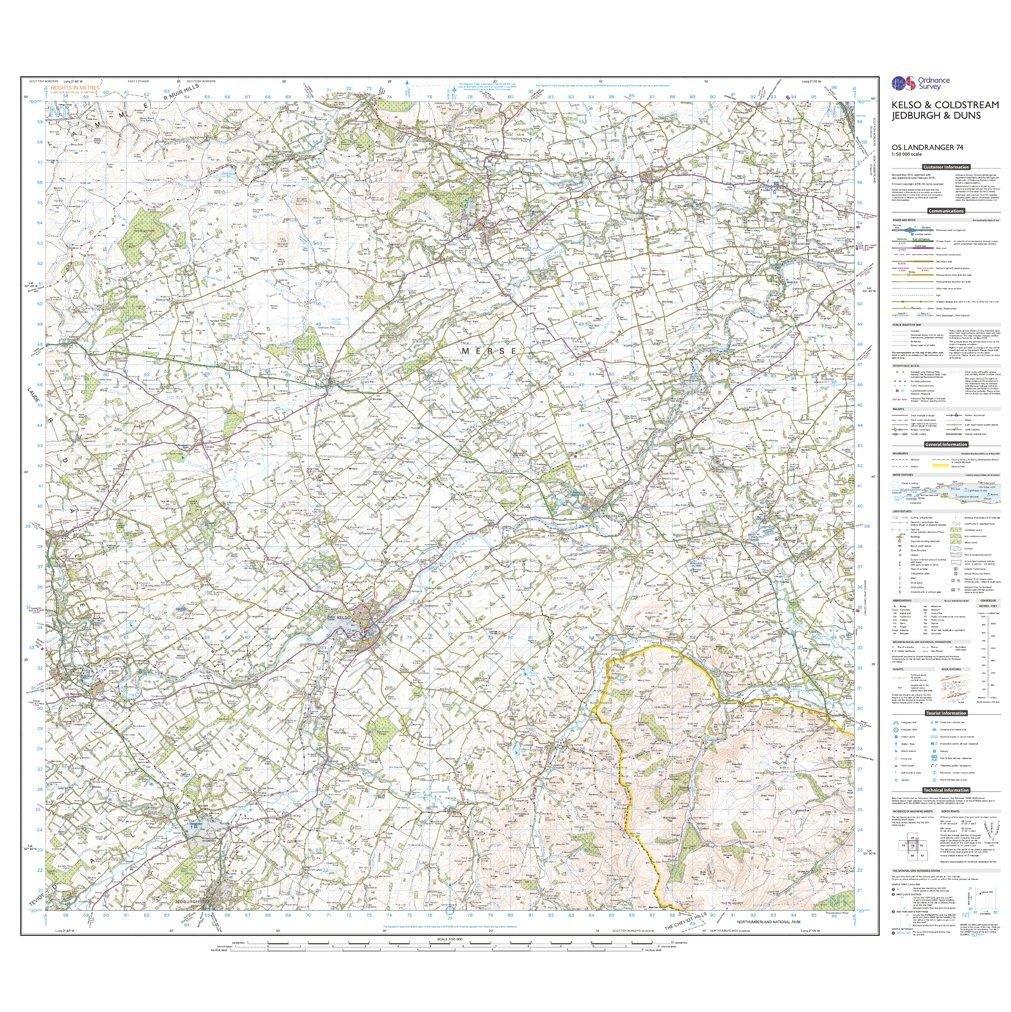 Landranger 74 Kelso  Coldstream Jedburgh  Duns Map With Digital Version - Image 3