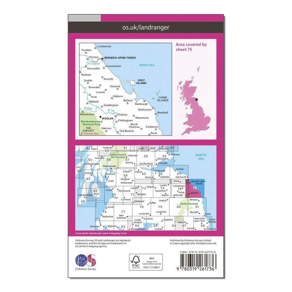 Landranger 75 Berwick-upon-Tweed Map With Digital Version - Image 2