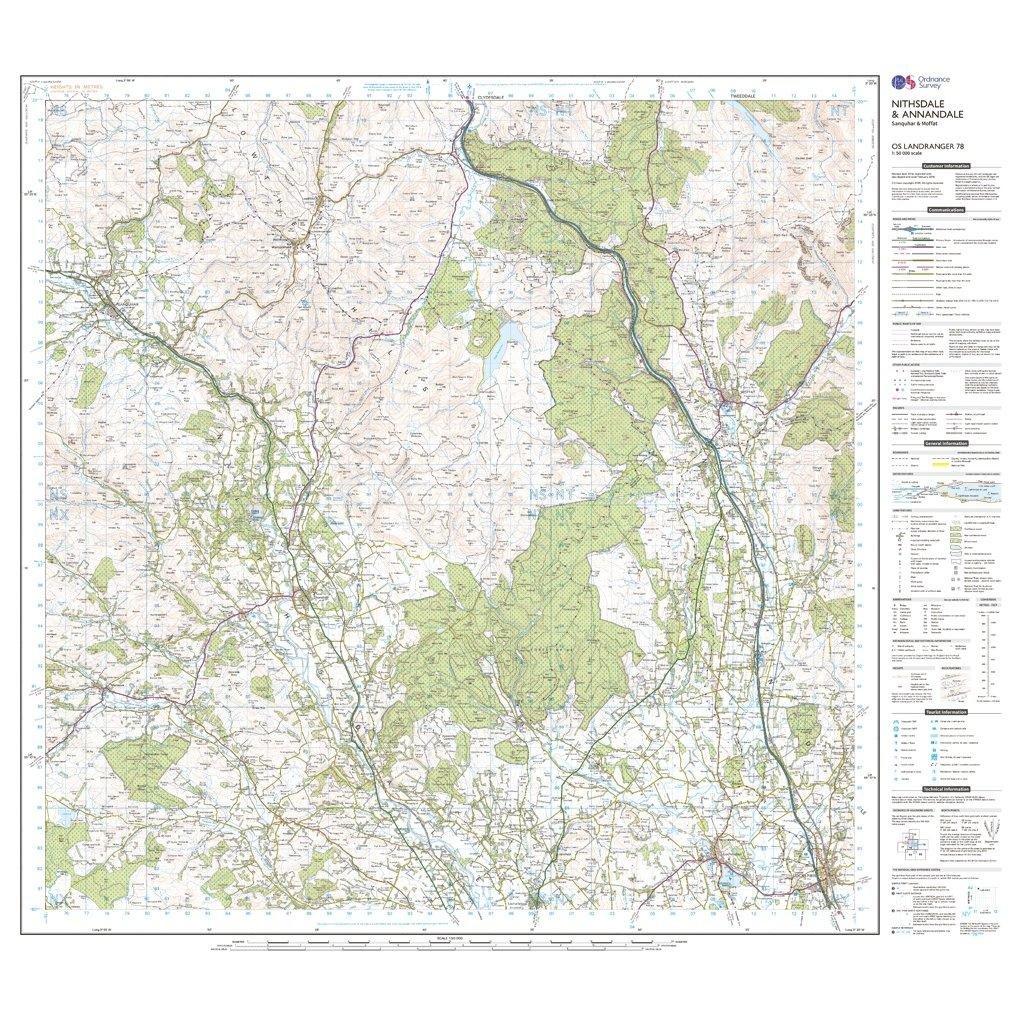 Landranger 78 Nithsdale & Annandale, Sanquhar & Moffat Map With Digital Version - Image 3