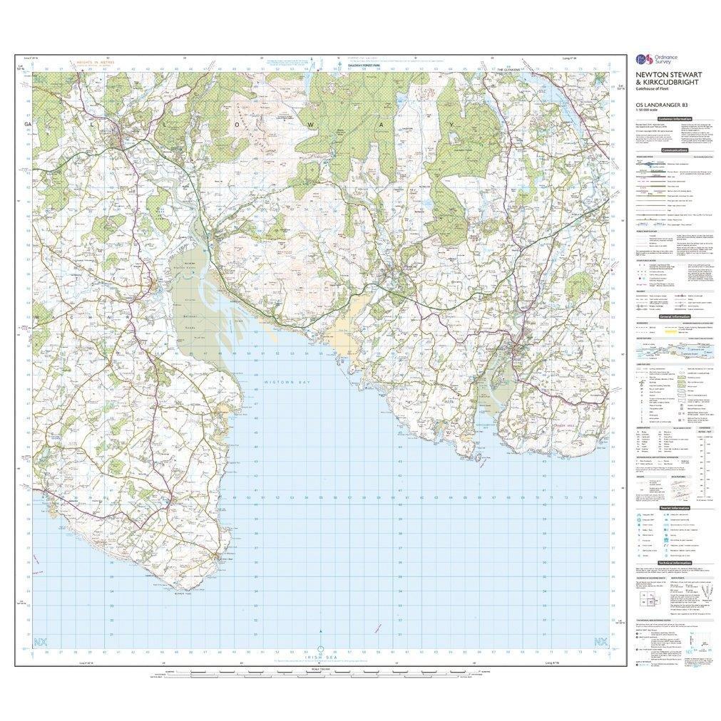 Landranger 83 Newton Stewart & Kirkcudbright, Gatehouse of Fleet Map With Digital Version - Image 3