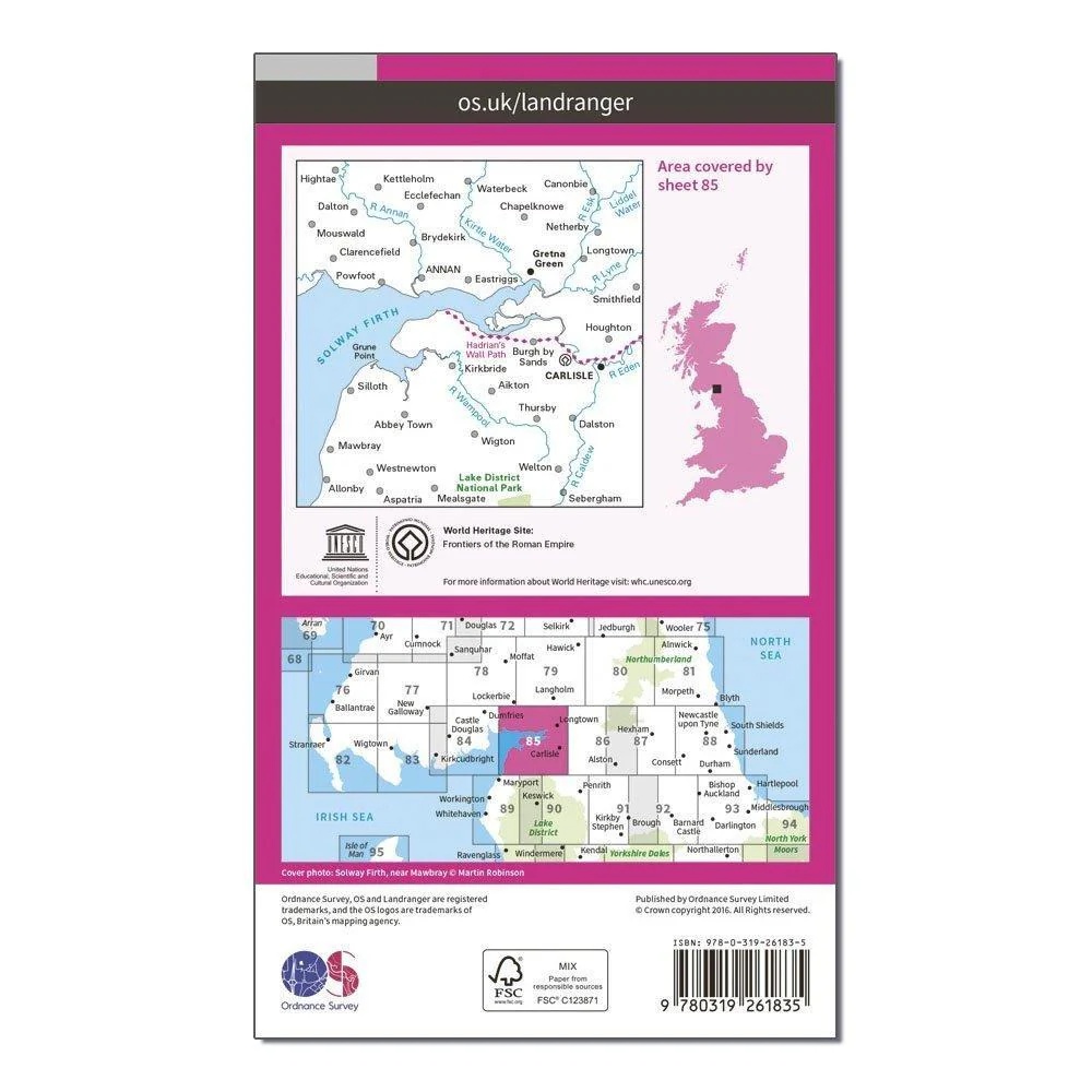 Landranger 85 Carlisle & Solway Firth, Gretna Green Map With Digital Version - Image 2