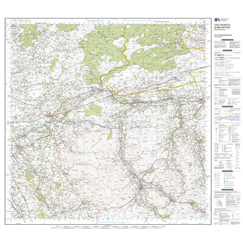 Landranger 86 Haltwhistle  Brampton Bewcastle  Alston Map With Digital Version - Image 3