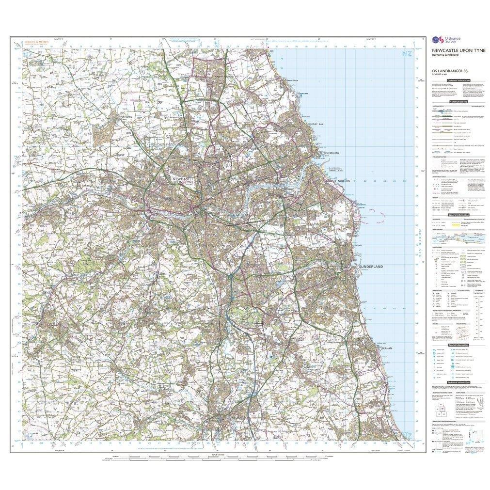 Landranger 88 Newcastle upon Tyne, Durham & Sunderland Map With Digital Version - Image 3