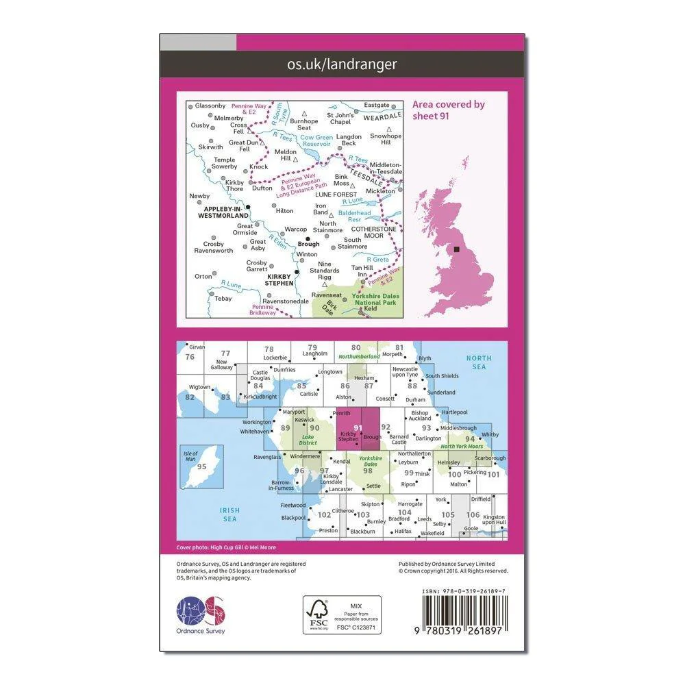 Landranger 91 Appleby-in-Westmorland Map With Digital Version - Image 2