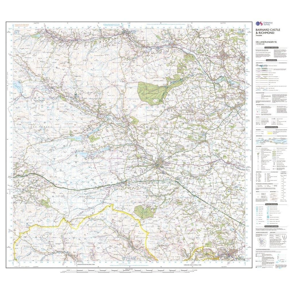 Landranger 92 Barnard Castle And Surrounding Area Map With Digital Version - Image 3