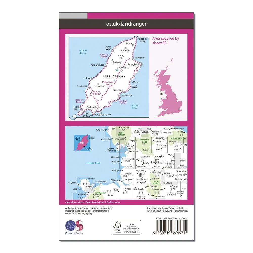 Landranger 95 Isle of Man Map With Digital Version - Image 2