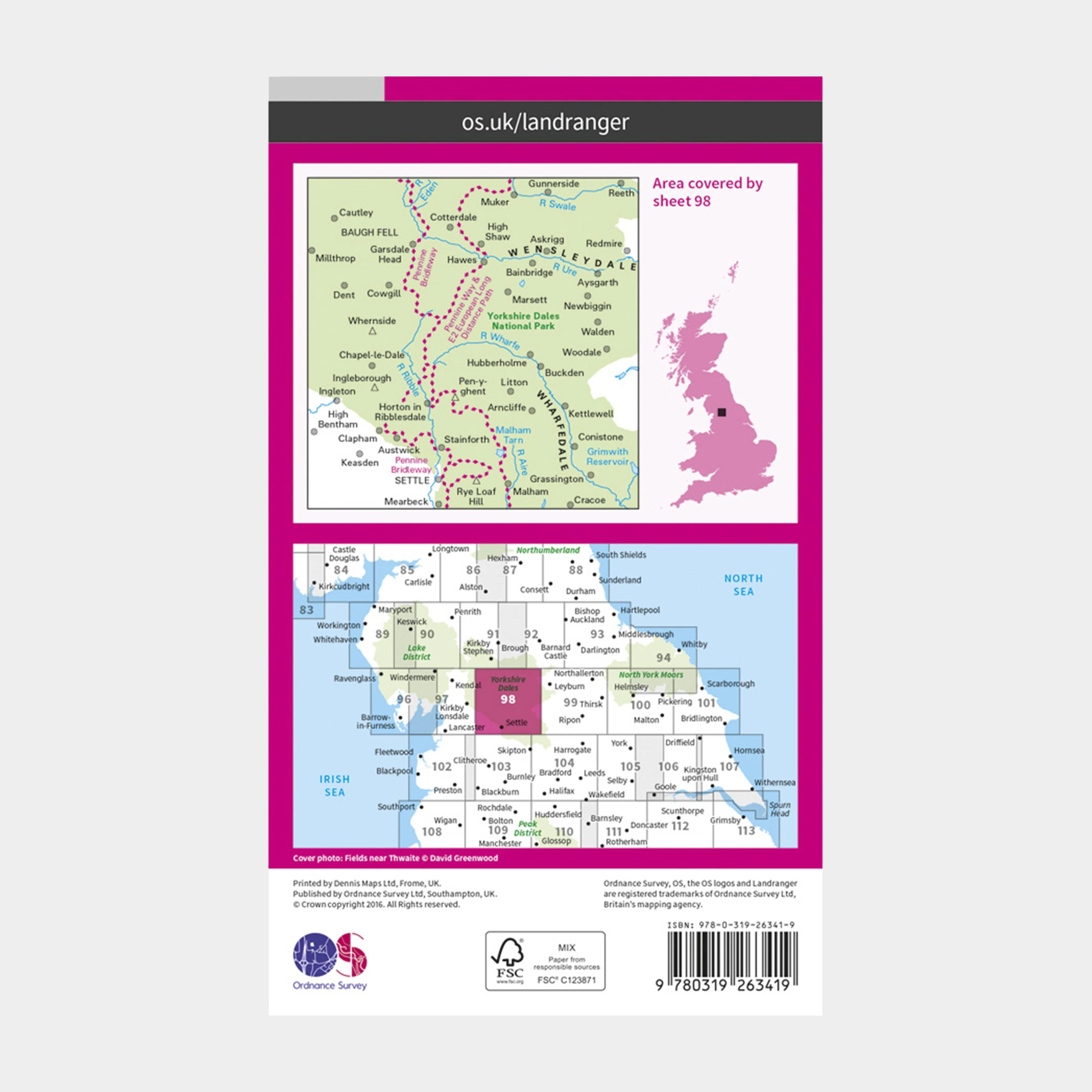Landranger 98 Wensleydale & Upper Wharfedale Map With Digital Version - Image 2